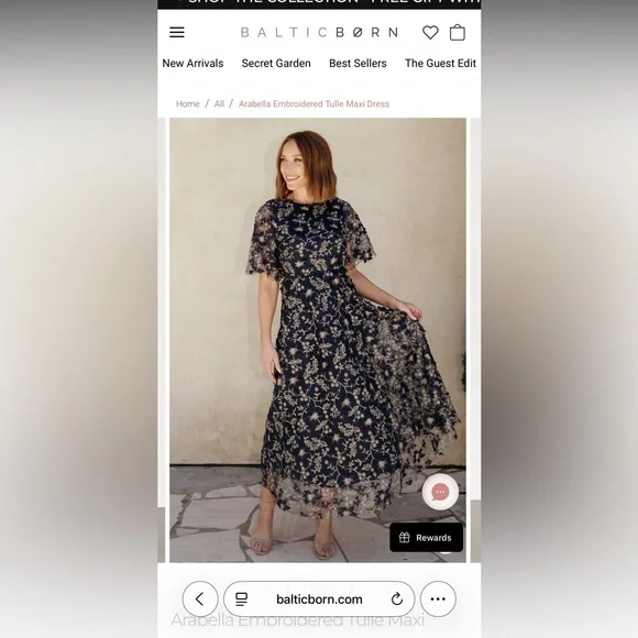 Baltic Born Navy and Gold Maxi Dress - Picture 6 of 10